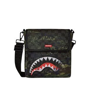 Sprayground Black Camo Shark Messenger Bag
